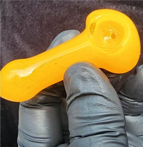 small gold glass hand pipe - Image 3