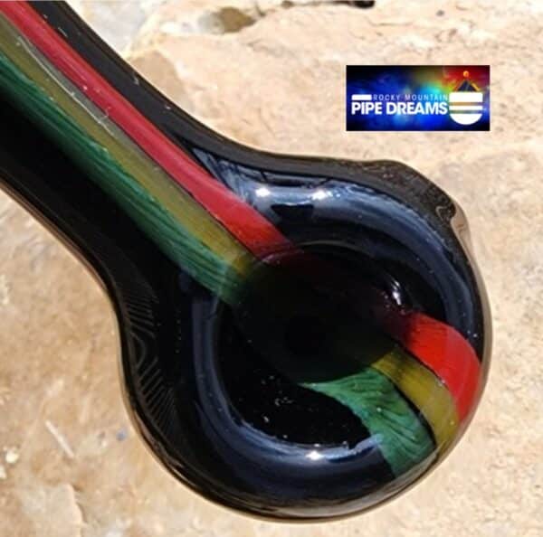 glass hand pipe in rasta colors - Image 4