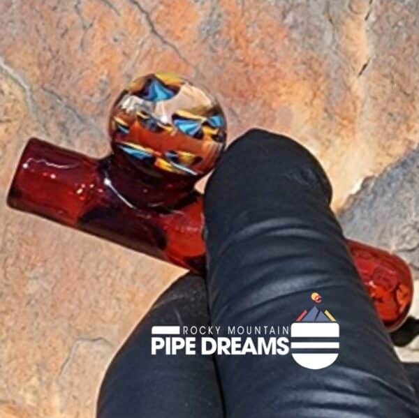 Marble chillum in Greasy Red  by Spaceman Glass - Image 3