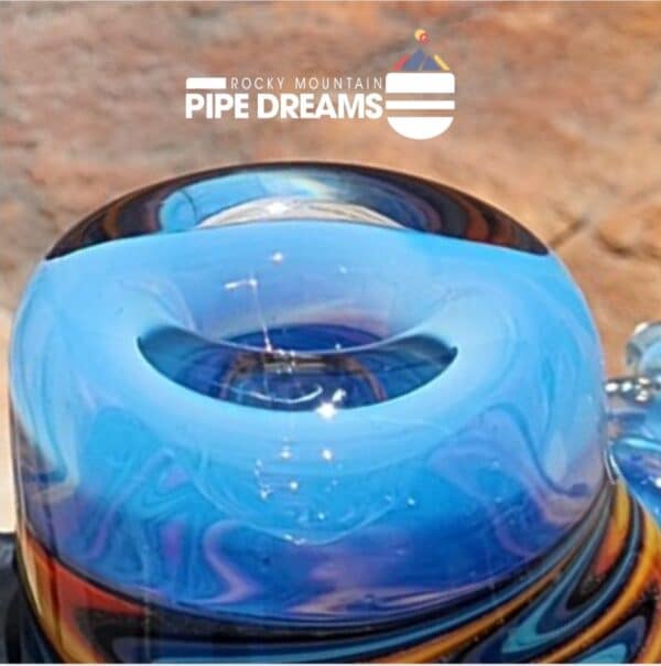 Blue Headie Hand Pipe by Kyle White Glass - Image 5