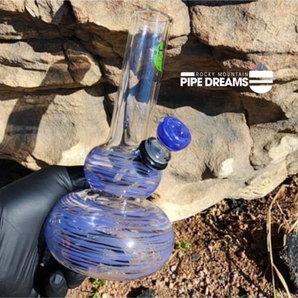 8.5 inch Double Bubble Purple Waterpipe By SpaceGlass
