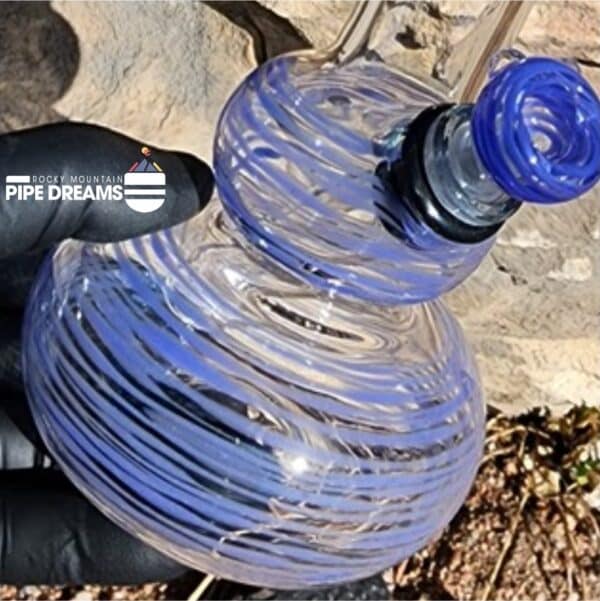 8.5 inch Double Bubble Purple Waterpipe By SpaceGlass - Image 5