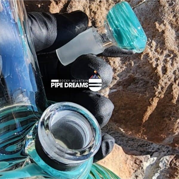 10"  green and blue Water Pipe with Doughnut By SpaceGlass - Image 5