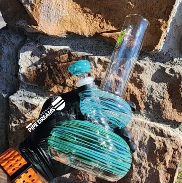 8.5 inch Double Bubble Winter Green Waterpipe By SpaceGlass - Image 3