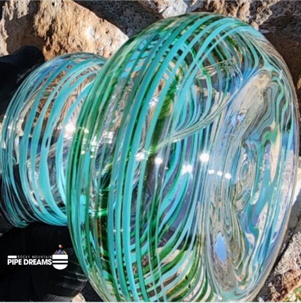 8.5 inch Double Bubble Winter Green Waterpipe By SpaceGlass - Image 4