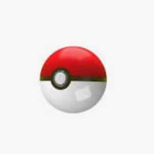 510 thread battery for cartridges in Pokeman Ball shape colored red on one half white the other palm size usbc charging