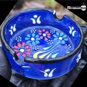 Ashtray hand made and painted with floral patterns 3.5 inches round perfect for any table or party