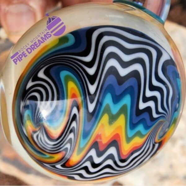 Fumed glass pipe with opal and wigwag - Image 3