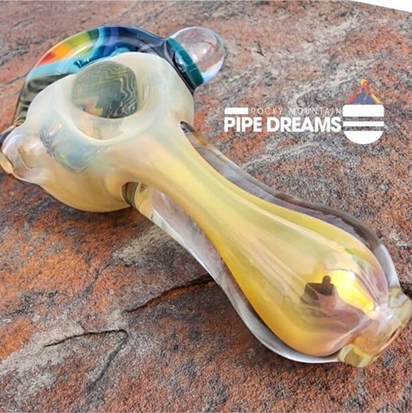 Fumed glass pipe with opal and wigwag - Image 4