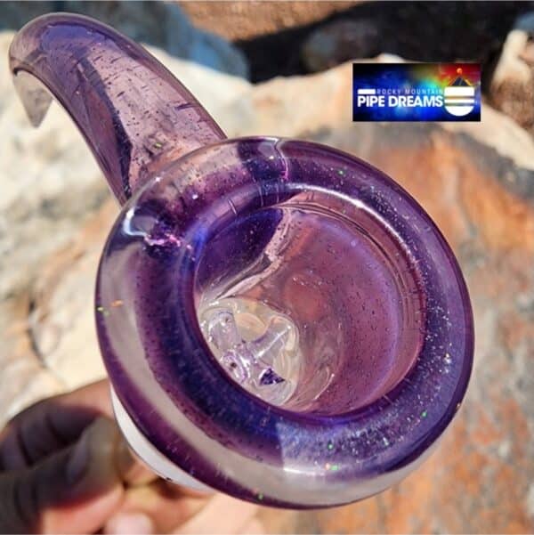Horned water pipe slide bowl in purple crushed opal - Image 2