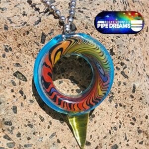 Worked glass donut pendant by chase grey glass