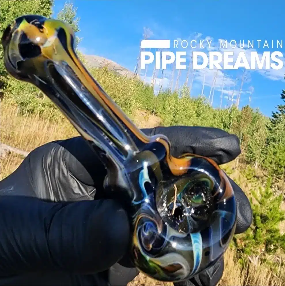 glass hand pipe in smokey glass colors - Image 4