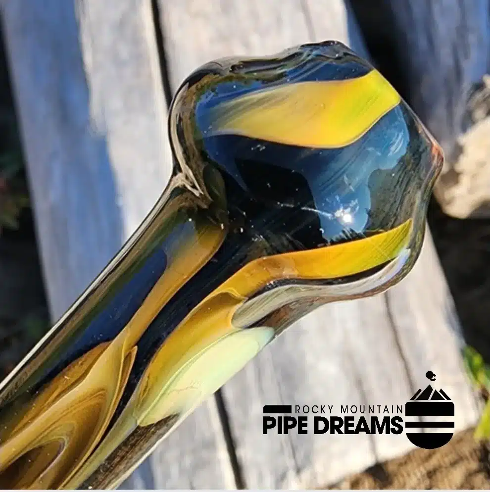 glass hand pipe in smokey glass colors - Image 3