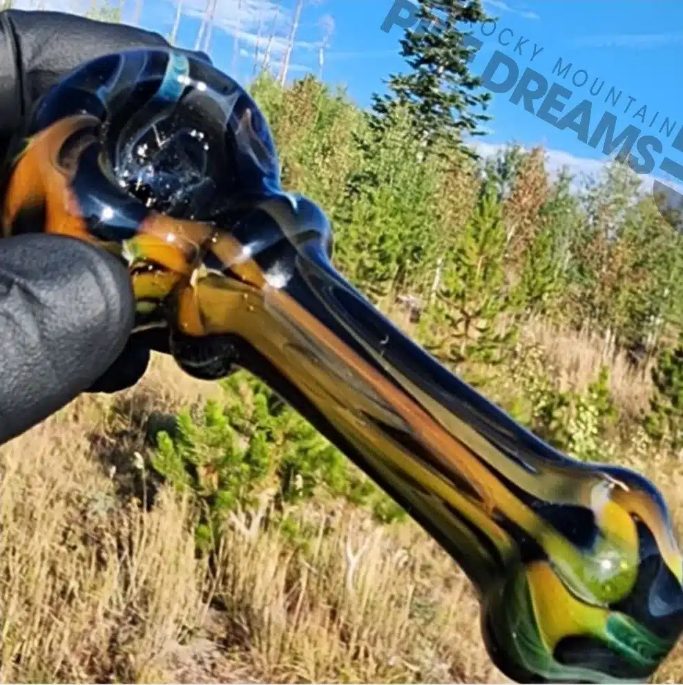 glass hand pipe in smokey glass colors - Image 2