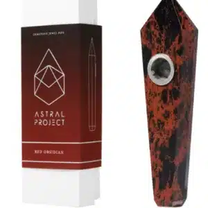 astral project jewel hand pipe in red obsidian