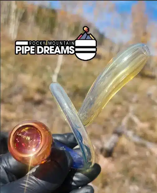 curly shaped glass fumed hand pipe