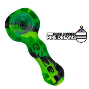 The silicone Eyce Spoon in blue and green colors, inlaid replacable borosilicate glass bowl, built in poker and material storage all in one. Solid choice