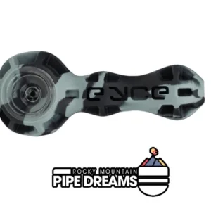 The silicone Eyce Spoon hand pipe in grey and black