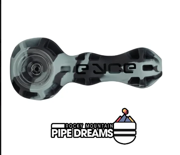 The silicone Eyce Spoon hand pipe in grey and black
